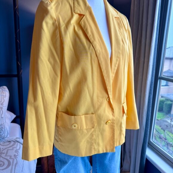80s Vintage Yellow Light Jacket Blazer - Picture 4 of 11